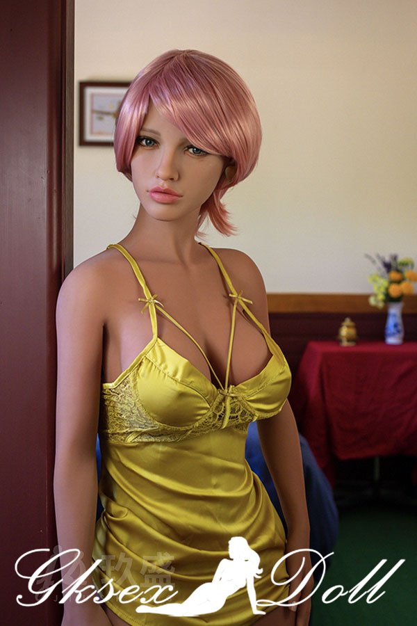 D40004 01 150cm D-Cup pink hair Skinny Sex Doll Calum