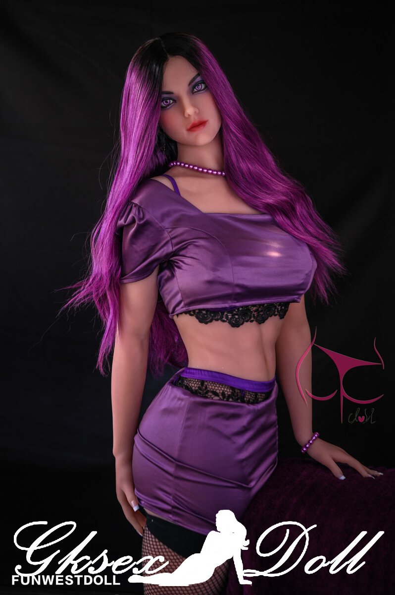 D47042 05 161cm E-Cup purple hair BBW Sex Doll Leila