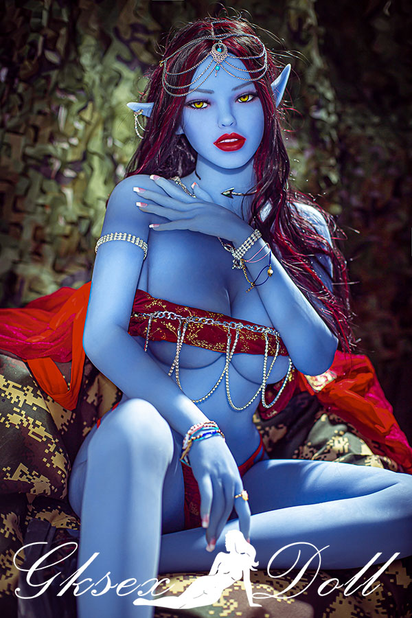 sexdoll14015 15 sexdoll14015 15 158 cm D-Cup Realistic Sex Doll Blue Skin