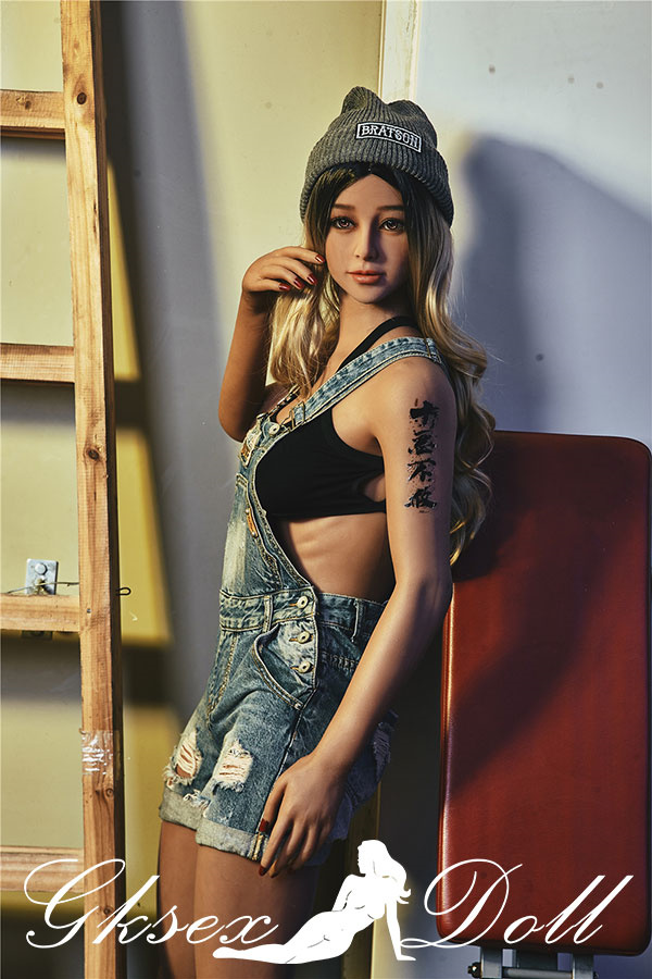 sexdoll04163 06 Small Boobs Blonde Realistic TPE Sex Doll 163cm Miki