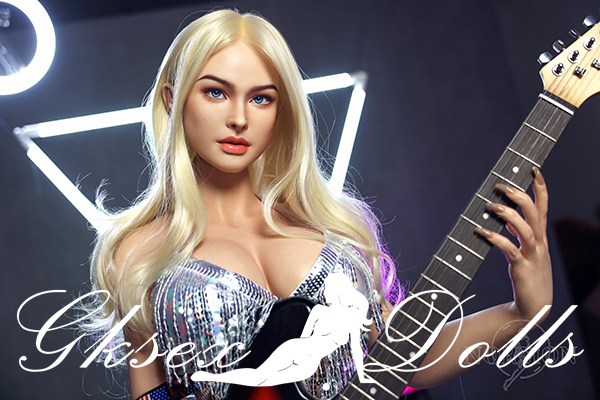 sexdoll45020 08 160cm E-Cup Real Blonde Music Guitar Girl Silicone Head Love Doll Nina