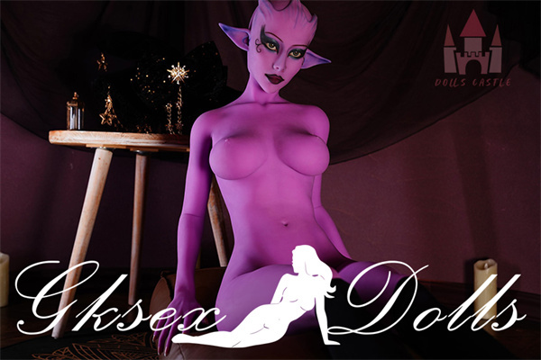 sexdollOVU37 23 23 Purple Skin Alien G-Cup 163cm Sex Doll In Stock In The USA