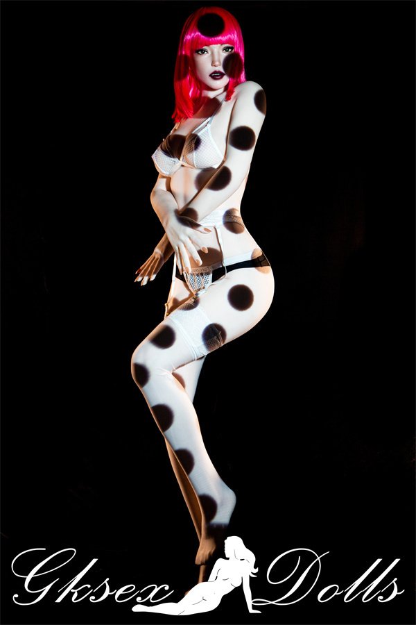sexdollOVU39 10 07 Silicone Head  TPE Body Pink Hair 157cm Sex Doll In Stock In The United States
