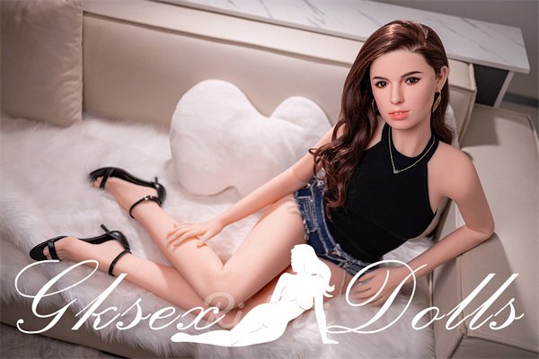 sexdollOVU42 21 12 Small Breasts Unique Design Silicone Head TPE Body Sex Doll 159cm Dione