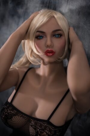 Sexy tpe sex puppe sexy amerikanische Sexpuppe mit goldenen kurzen Haaren und dunkle gebräunte Haut